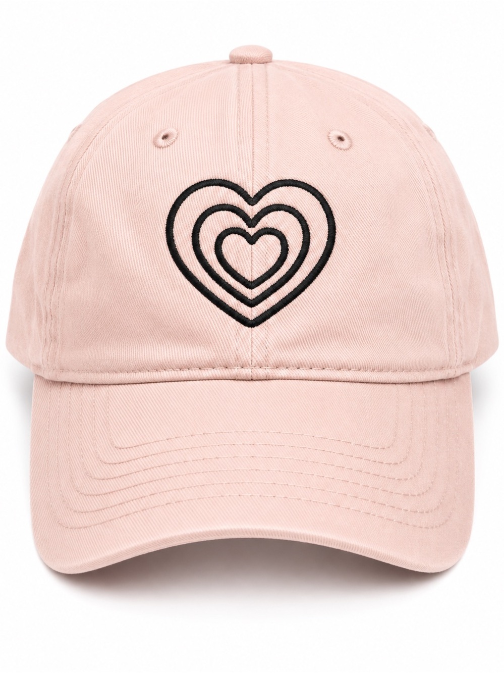 Pink Triple Heart Embroidered Adjustable Baseball Cap